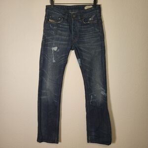 Diesel Viker R Box Distressed Straight Jeans Wash 0073H Size 26x30